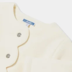 Pull, Sweat Et Cardigan-Jacadi Cardigan bébé fille en polaire BLANC DOUX JACADI