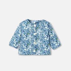 Pull, Sweat Et Cardigan-Jacadi Cardigan bébé fille en Tissu Liberty - lore BLEU/MULTICO