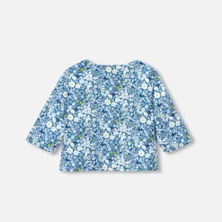 Pull, Sweat Et Cardigan-Jacadi Cardigan bébé fille en Tissu Liberty - lore BLEU/MULTICO