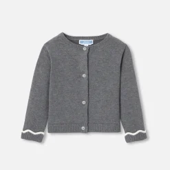 Pull, Sweat Et Cardigan-Jacadi Cardigan bébé fille en tricot - gris anthracite GRIS ANTHRACITE JACADI