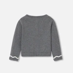 Pull, Sweat Et Cardigan-Jacadi Cardigan bébé fille en tricot - gris anthracite GRIS ANTHRACITE JACADI