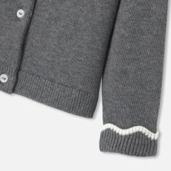 Pull, Sweat Et Cardigan-Jacadi Cardigan bébé fille en tricot - gris anthracite GRIS ANTHRACITE JACADI