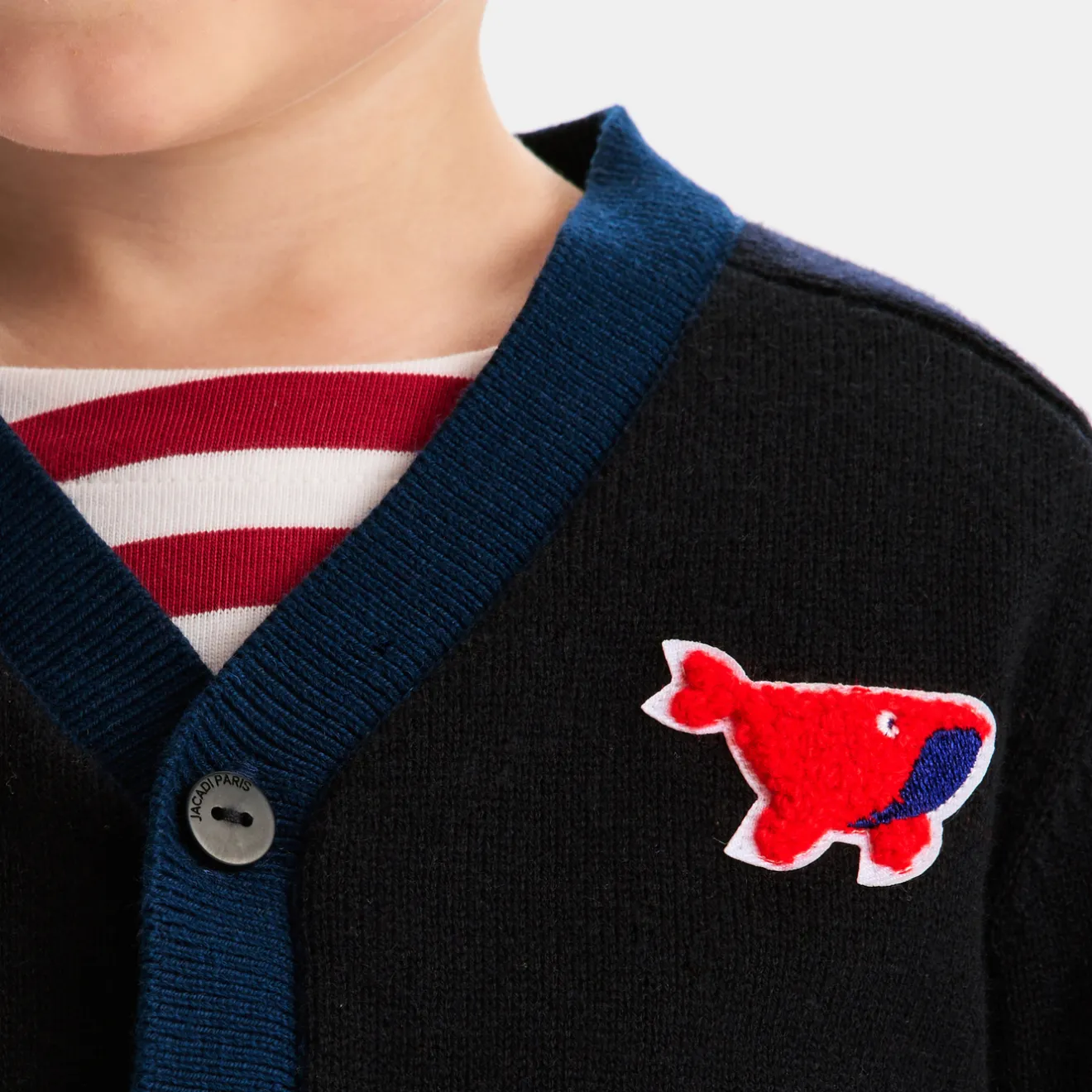 Pull, Sweat Et Cardigan-Jacadi Cardigan bébé garçon - MARINE/ROUGE