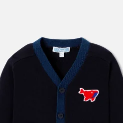 Pull, Sweat Et Cardigan-Jacadi Cardigan bébé garçon - MARINE/ROUGE