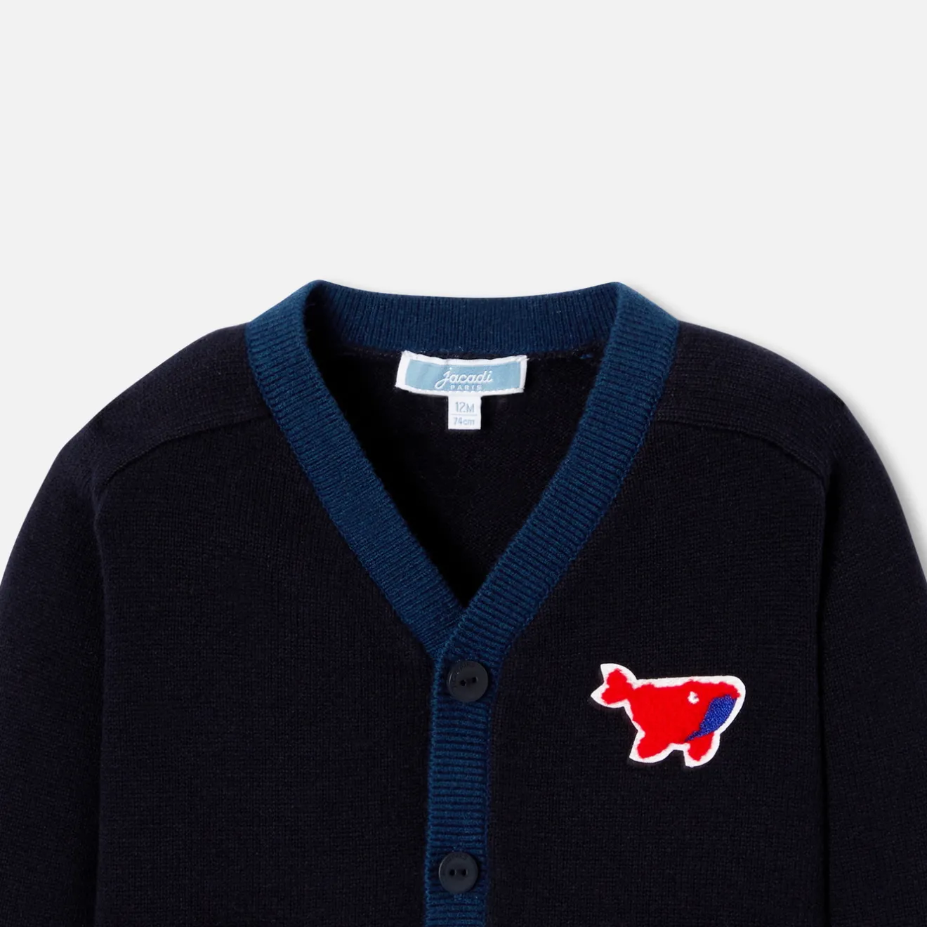 Pull, Sweat Et Cardigan-Jacadi Cardigan bébé garçon - MARINE/ROUGE