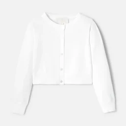 Pull, Sweat Et Cardigan-Jacadi Cardigan court enfant fille - blanc BLANC JACADI