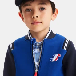 Pull, Sweat Et Cardigan-Jacadi Cardigan esprit Teddy enfant garçon - BLEU FONCE