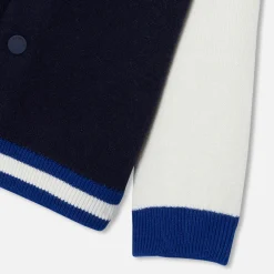 Pull, Sweat Et Cardigan-Jacadi Cardigan Teddy bébé garçon - MARINE/BLANC