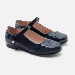 Babies, Charles Ix, Salomés Et Ballerines|Chaussures-Jacadi Charles IX enfant fille en cuir verni - marine MARINE JACADI