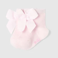 Accessoires-Jacadi Chaussettes bébé fille à nœud - rose pale ROSE PALE JACADI