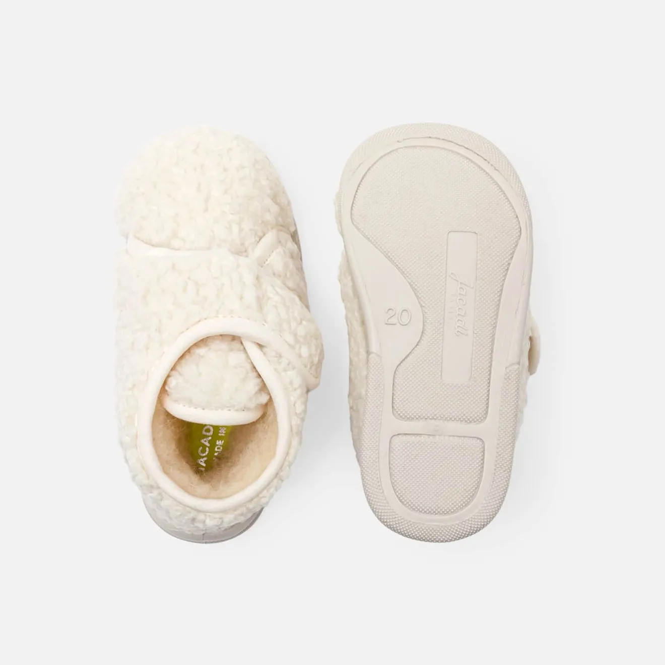 Chaussons|Chaussons-Jacadi Chaussons bébé en sherpa - ECRU/BEIGE