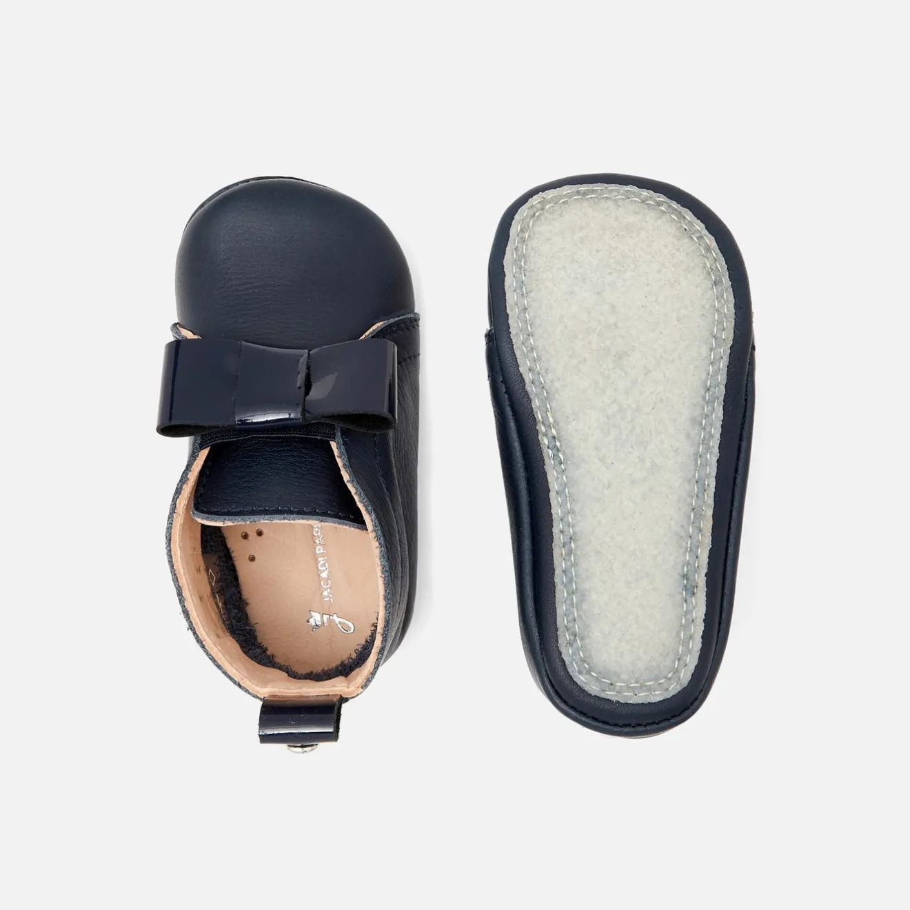 Chaussons|Chaussures-Jacadi Chaussons bébé fille en cuir - marine MARINE JACADI