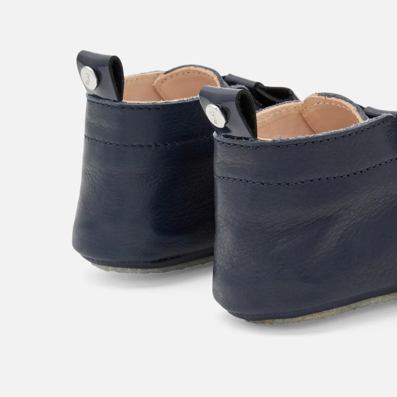 Chaussons|Chaussures-Jacadi Chaussons bébé fille en cuir - marine MARINE JACADI