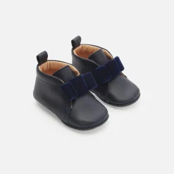 Chaussons|Chaussures-Jacadi Chaussons bébé fille en cuir - marine MARINE JACADI