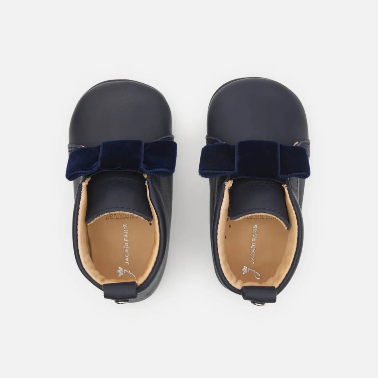 Chaussons|Chaussures-Jacadi Chaussons bébé fille en cuir - marine MARINE JACADI