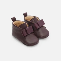 Chaussons|Chaussures-Jacadi Chaussons bébé fille en cuir - BORDEAUX