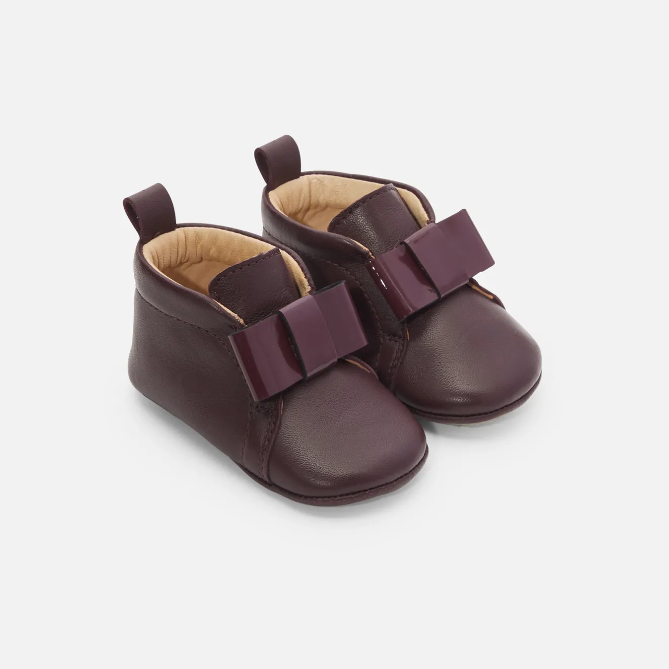 Chaussons|Chaussures-Jacadi Chaussons bébé fille en cuir - BORDEAUX