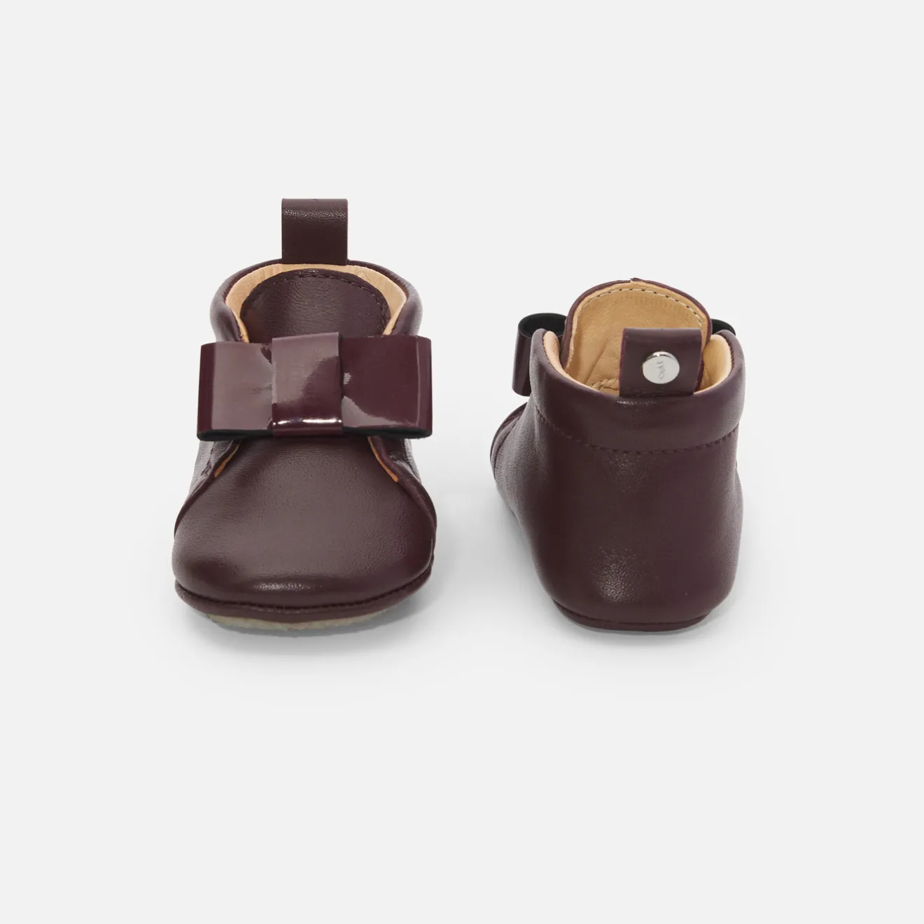 Chaussons|Chaussures-Jacadi Chaussons bébé fille en cuir - BORDEAUX