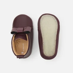 Chaussons|Chaussures-Jacadi Chaussons bébé fille en cuir - BORDEAUX