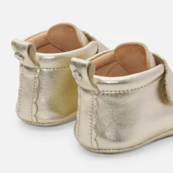 Chaussons|Chaussures-Jacadi Chaussons bébé fille en cuir irisé - OR