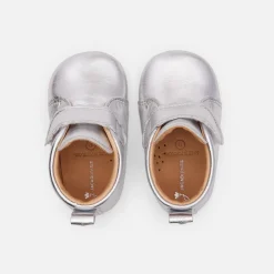 Chaussons|Chaussures-Jacadi Chaussons bébé fille en cuir irisé - ARGENT