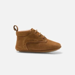 Chaussons|Chaussures-Jacadi Chaussons bébé garçon en cuir - NATUREL