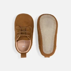 Chaussons|Chaussures-Jacadi Chaussons bébé garçon en cuir - NATUREL