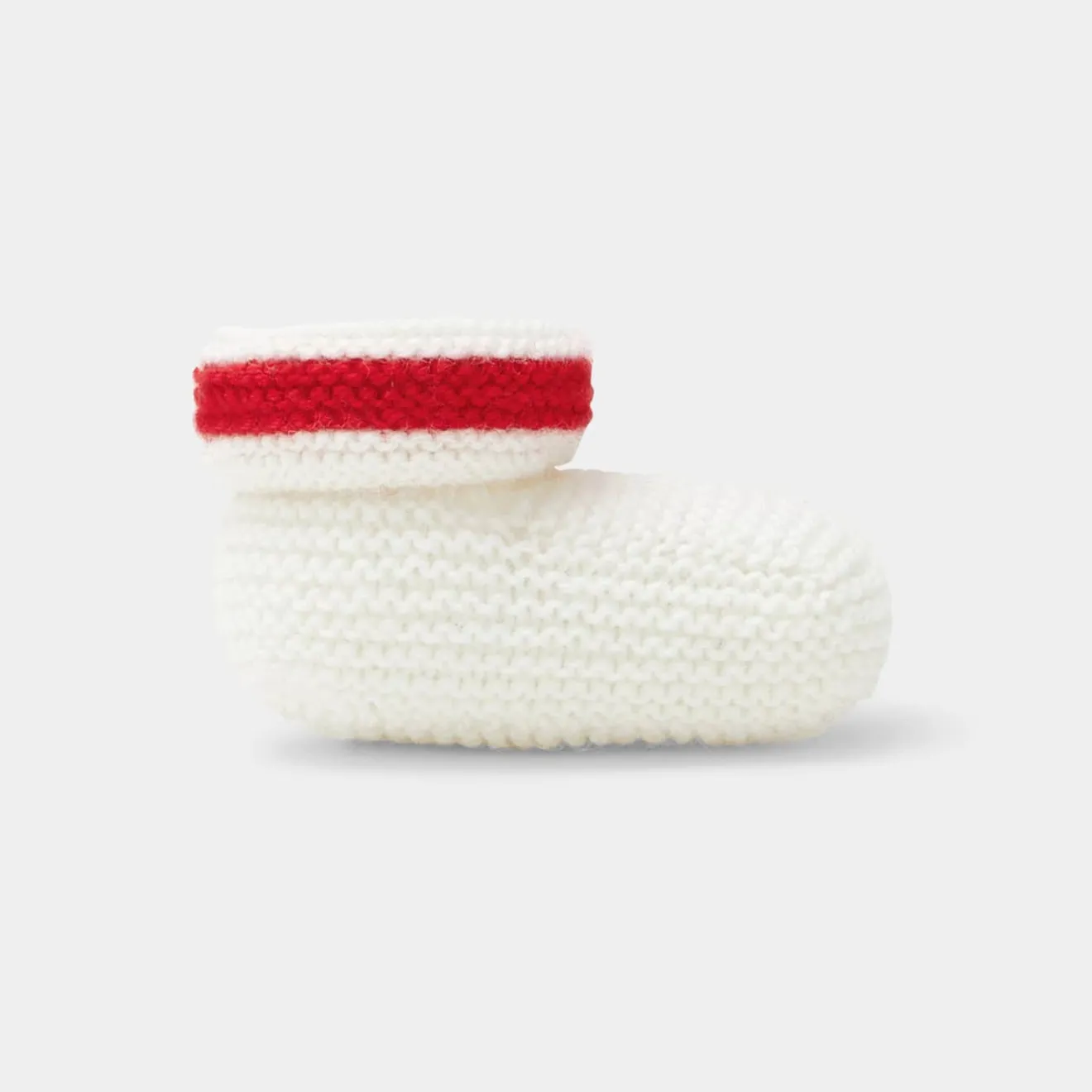 Accessoires-Jacadi Chaussons Love Maille Collection Solidaire - BLANC/ROUGE