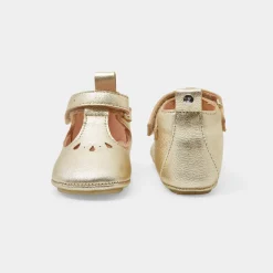 Chaussons|Chaussures-Jacadi Chaussons souples salomés bébé fille - OR