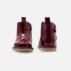 Boots Et Botillons-Jacadi Chelsea boots bébé fille en cuir verni - BORDEAUX