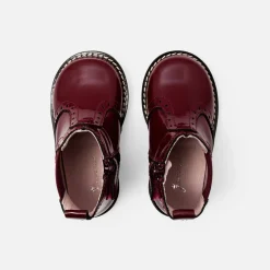 Boots Et Botillons-Jacadi Chelsea boots bébé fille en cuir verni - BORDEAUX