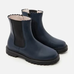 Boots Et Botillons|Chaussures-Jacadi Chelsea boots enfant fille en cuir lisse - marine MARINE JACADI