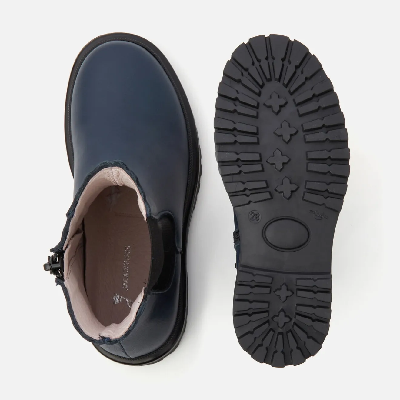 Boots Et Botillons|Chaussures-Jacadi Chelsea boots enfant fille en cuir lisse - marine MARINE JACADI