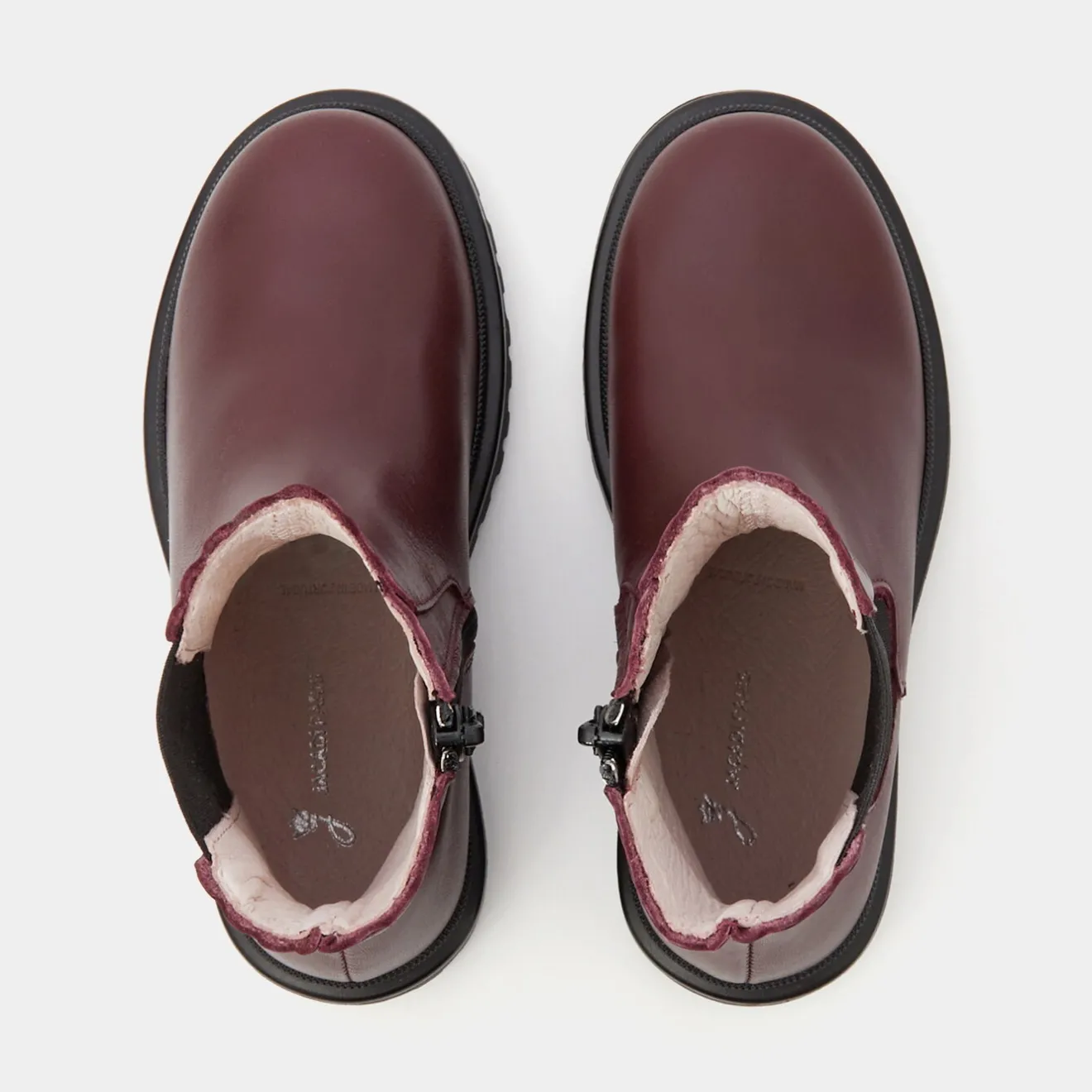 Boots Et Botillons|Chaussures-Jacadi Chelsea boots enfant fille en cuir lisse - BORDEAUX