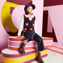 Boots Et Botillons|Chaussures-Jacadi Chelsea boots enfant fille en cuir lisse - BORDEAUX