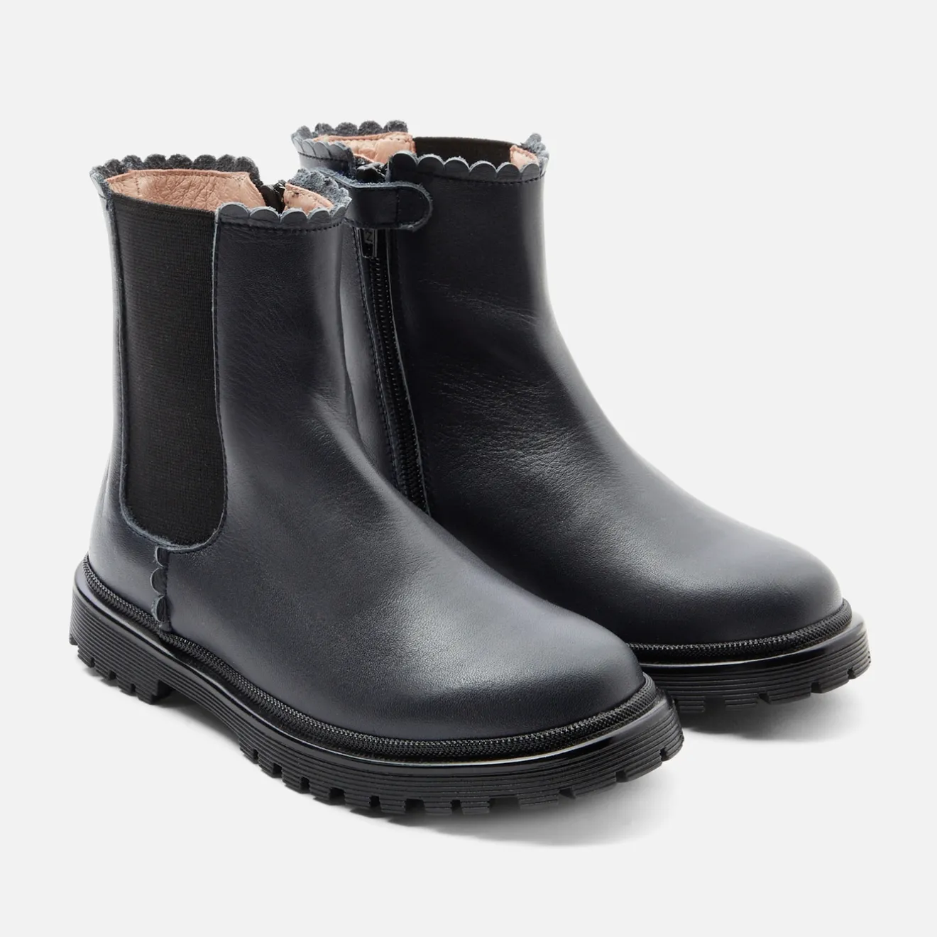 Boots Et Botillons|Chaussures-Jacadi Chelsea boots enfant fille en cuir lisse - marine MARINE JACADI