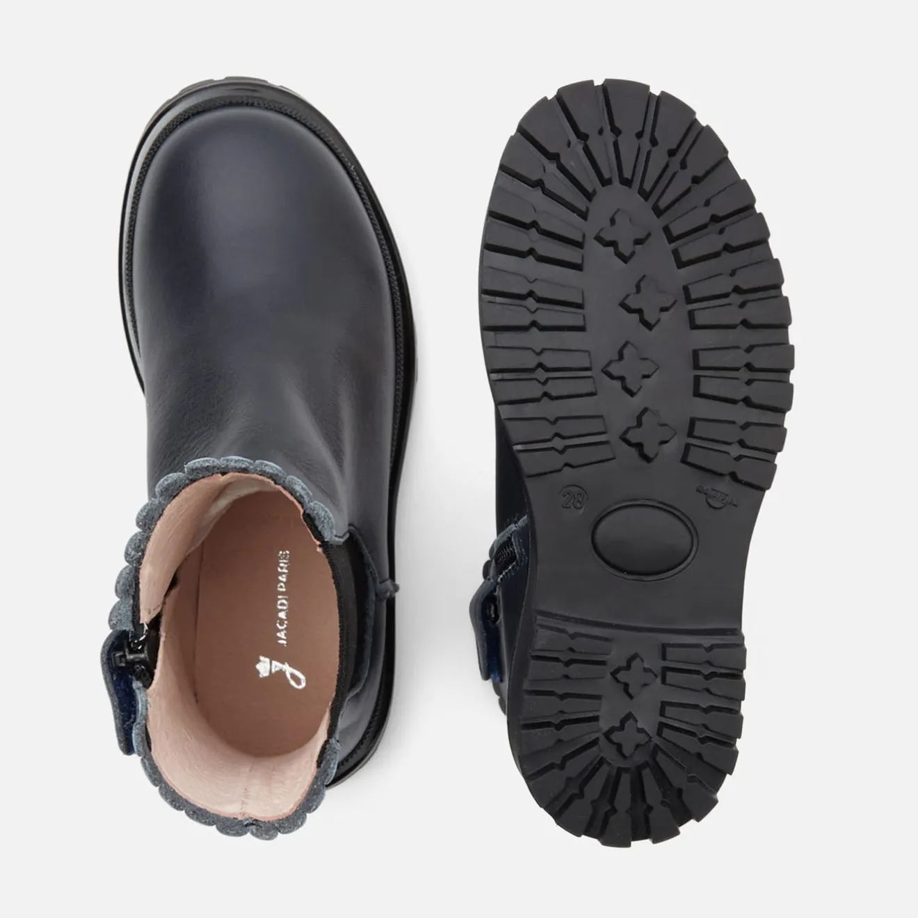 Boots Et Botillons|Chaussures-Jacadi Chelsea boots enfant fille en cuir lisse - marine MARINE JACADI