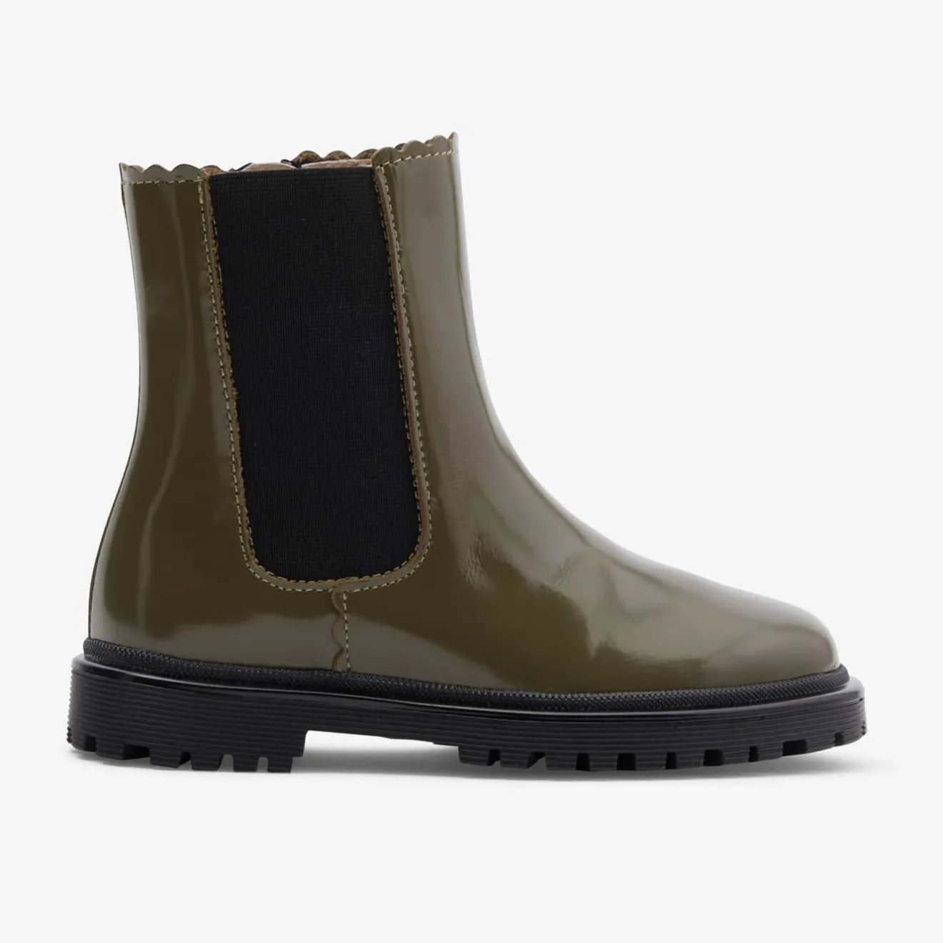 Boots Et Botillons|Chaussures-Jacadi Chelsea boots enfant fille en cuir lisse - KAKI