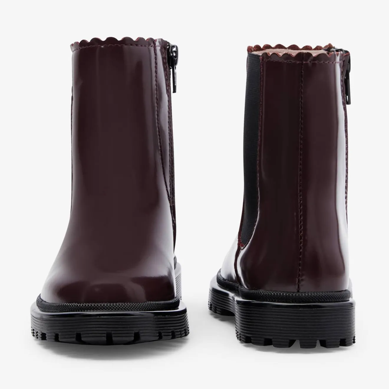 Boots Et Botillons|Chaussures-Jacadi Chelsea boots enfant fille en cuir lisse - BORDEAUX
