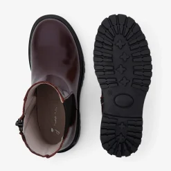 Boots Et Botillons|Chaussures-Jacadi Chelsea boots enfant fille en cuir lisse - BORDEAUX