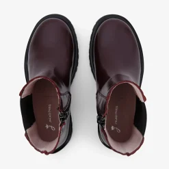 Boots Et Botillons|Chaussures-Jacadi Chelsea boots enfant fille en cuir lisse - BORDEAUX