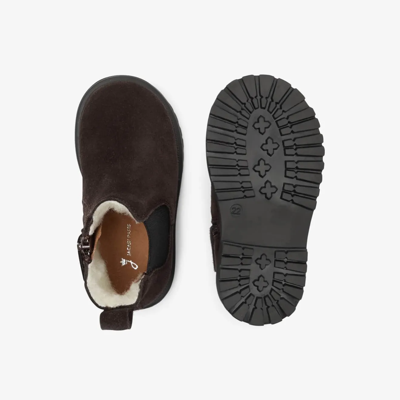 Boots Et Bottillons|Chaussures Fourrées-Jacadi Chelsea boots fourrées bébé garçon - MARRON