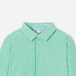 Chemise-Jacadi Chemise enfant en popeline rayée - BLANC/VERT