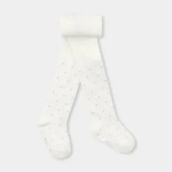 Accessoires-Jacadi Collants bébé à pois argentés - lore BLANC DOUX/MULTICO