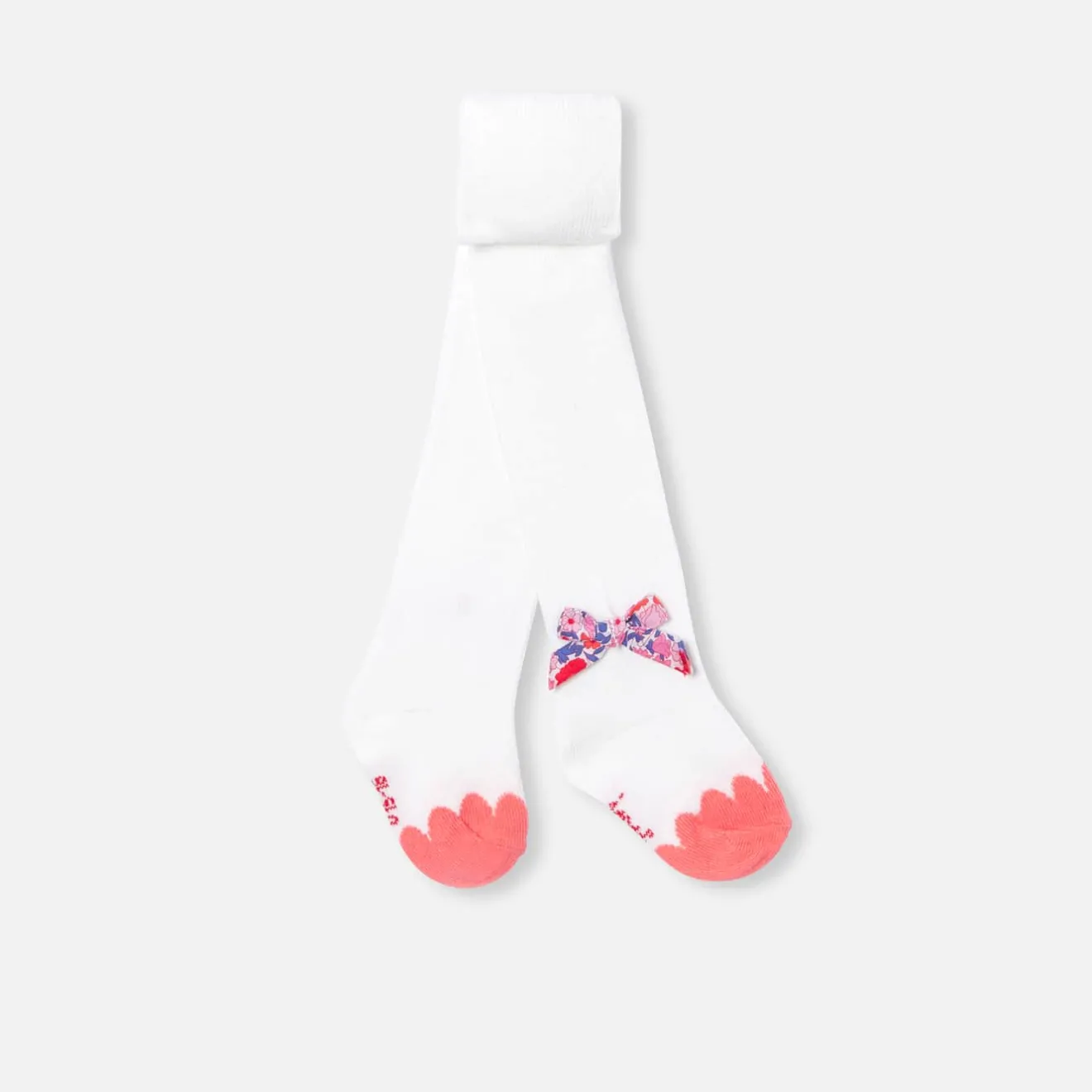 Accessoires-Jacadi Collants bébé fille nœud tissu Liberty - lore BLANC DOUX/MULTICO