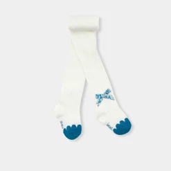 Accessoires-Jacadi Collants bébé fille nœud tissu Liberty - BLANC/BLEU
