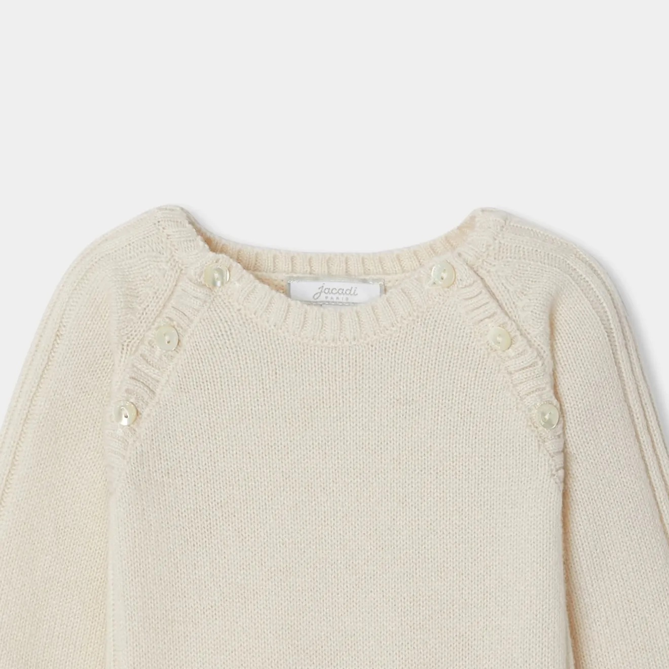 Combinaison, Barboteuse Et Ensemble-Jacadi Combinaison bébé en cachemire - blanc doux BLANC DOUX JACADI