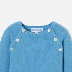 Combinaison, Barboteuse Et Ensemble-Jacadi Combinaison bébé en cachemire - BLEU DE PRUSSE