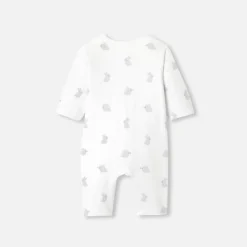 Combinaison, Barboteuse Et Ensemble-Jacadi Combinaison bébé en jersey ouatiné - BLANC/GRIS