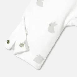 Combinaison, Barboteuse Et Ensemble-Jacadi Combinaison bébé en jersey ouatiné - BLANC/GRIS